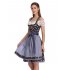 EU KOJOOIN Oktoberfest Women s Vintage Floral German Dirndl Dress 3 Piece Set Blue 36