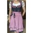 EU KOJOOIN Women s Vintage 3 Piece Oktoberfest Embroidery Dirndl Dress Purplish Blue Polka Dot 36