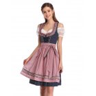 EU KOJOOIN Women s Vintage 3 Piece Oktoberfest Embroidery Dirndl Dress Purplish Blue Polka Dot 34