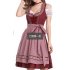 EU KOJOOIN Women s Vintage 3 Piece Oktoberfest Embroidery Dirndl Dress Burgundy Polka Dot 42