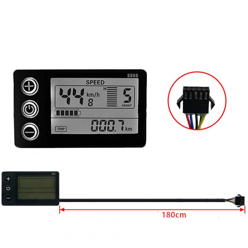 EU Lcd-s866 Electric Bike Smart Meter LCD Display Lightweight Rainproof
