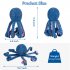 EU Octopus Squeaky Plush Dog Toys Cartoon Animals Chew Resistant Dog Toys Blue