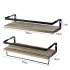 EU Paulownia Wood Double layer Shelf Multipurpose Floating Wall Mounted Storage Rack