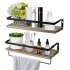 EU Paulownia Wood Double layer Shelf Multipurpose Floating Wall Mounted Storage Rack