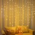 EU Plug 112LED Curtain String Light Heart Shape LED Christmas Fairy Light Wedding Holiday Garland Warm White