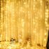 EU Plug with Tail Plug 3   3 Meters 300 LED Curtain Lights String Christmas Decoration Lamp Warm White