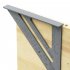 EU Triangle Rule 90 Degree Thickening Angle Rule Aluminum Alloy Carpenter Measurement Square Ruler 2pcs Grey