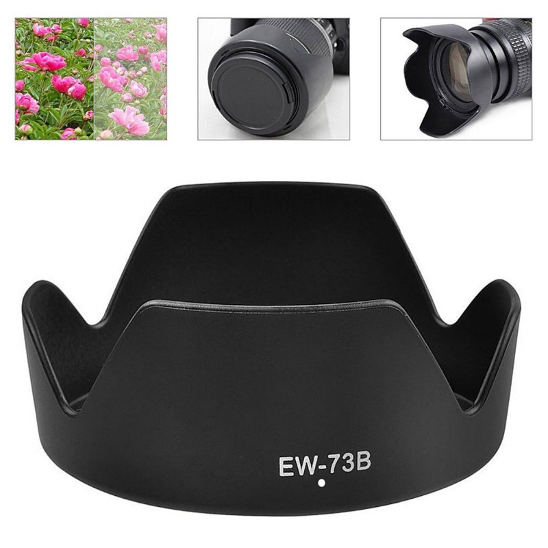 EW-73B Lens Hood Reversible Camera Lente Accessories For Canon 650D 550D 600D Camera Len Cover black