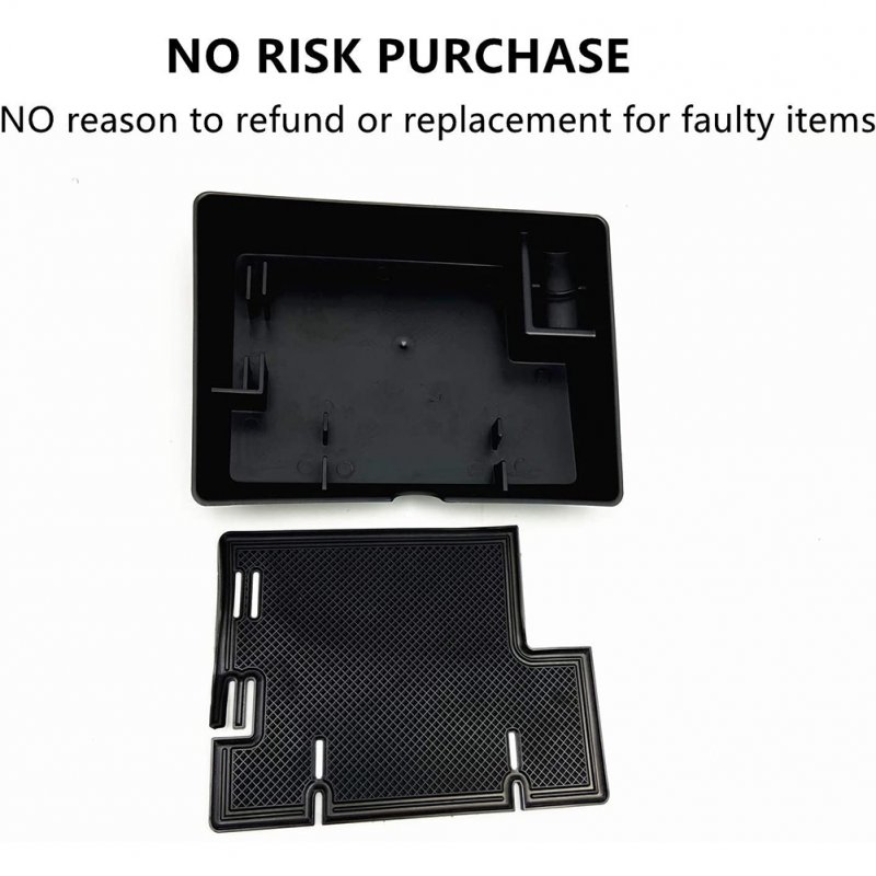 Dash Center Console Table Storage Tray Instrument Organizer ABS Black Materials Anti-Slip Rubber Pad for Ford F150 (2015-2019)