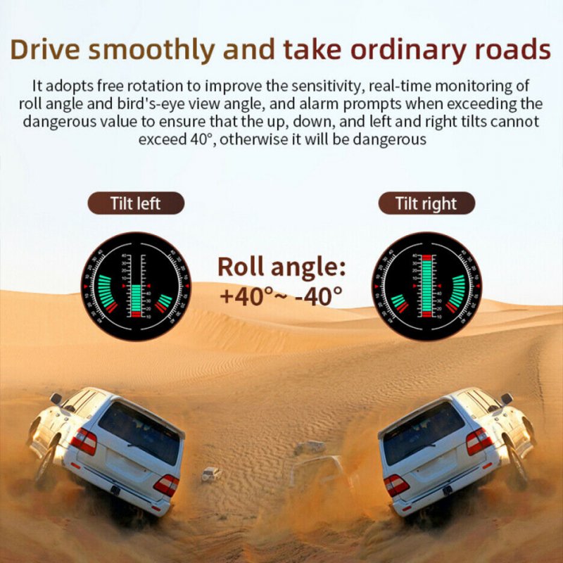 P18 Car  Hud  Head-Up  Display Portable Off-road Level Slope Balancer Compass Altitude Meter Auto Accessories 