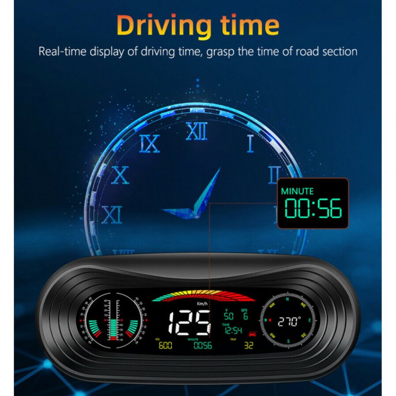 P18 Car  Hud  Head-Up  Display Portable Off-road Level Slope Balancer Compass Altitude Meter Auto Accessories 