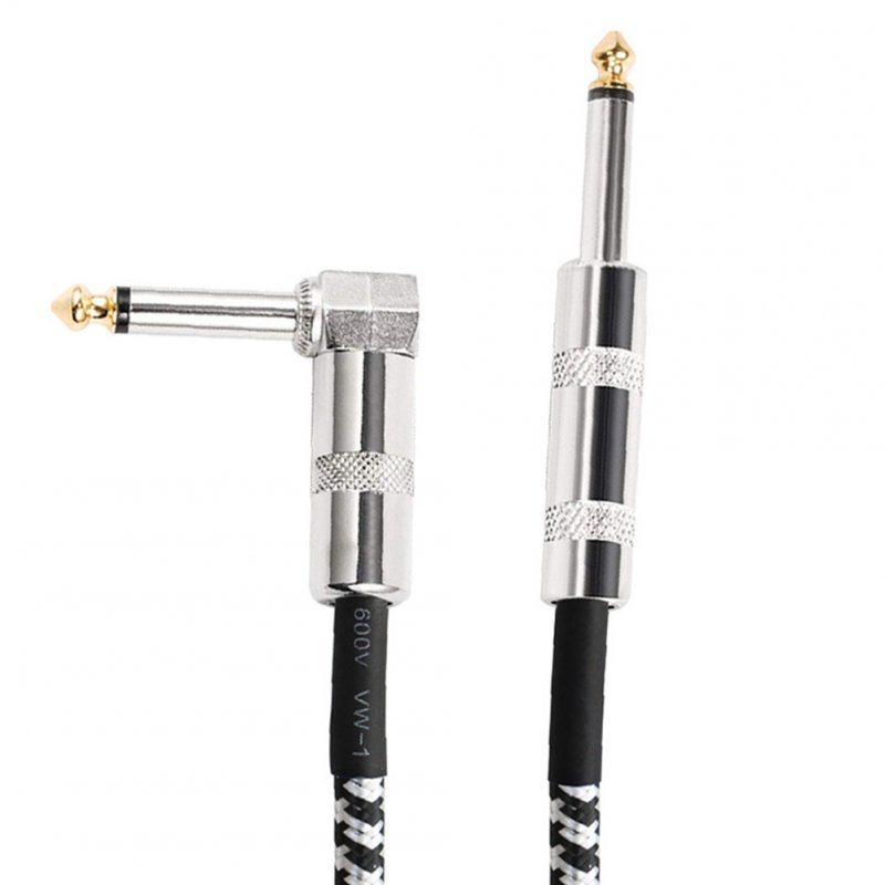 Flanger 3M Instrument Cable for Electric Guitar Straight to Right Angle TS Male 1/4" 6.35mm Plug  