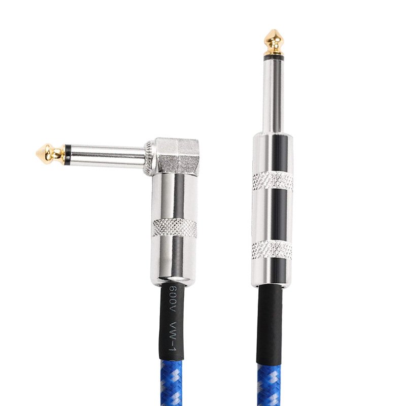 Flanger 3M Instrument Cable for Electric Guitar Straight to Right Angle TS Male 1/4" 6.35mm Plug  