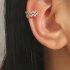 Ear  Clip Double Wavy Line Diamond No pierced Adjustable  Earrings Metal Earrings Silver