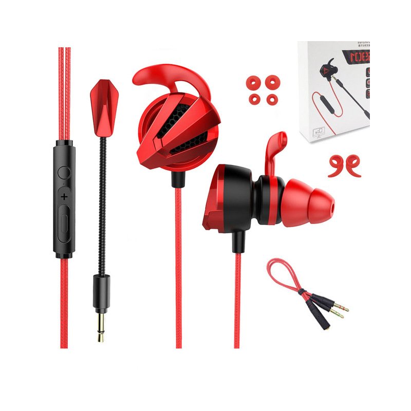 Earphone Gamer Hearing Helmets For Pubg PS4 CSGO Casque Games Headset With Mic Gamer Earphones red