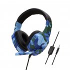 <span style='color:#F7840C'>Earphone</span> Gaming Headset Camouflage Headphones with Microphone for PC Laptop Camouflage Blue PS4 Edition
