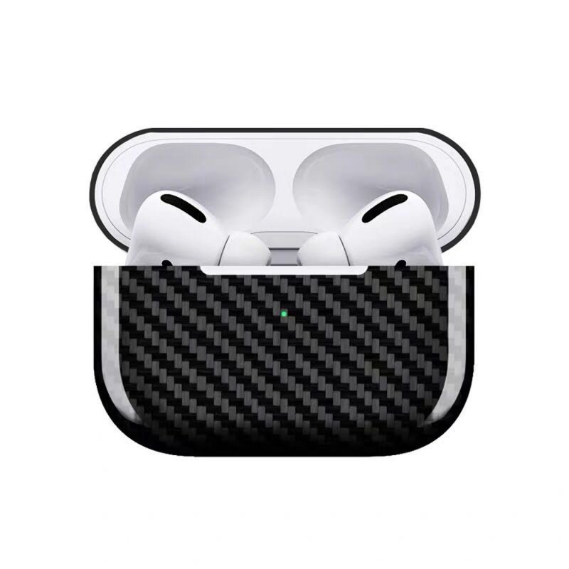 Earphone Protective Case For AirPods Pro Carbon Fiber Shell Shockproof Protective Cover Portable for Outdoor Travel black