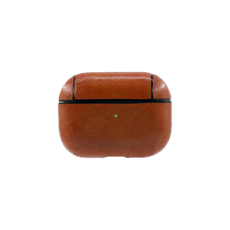 Earphone Protective Case for AirPods Pro Smooth Surface Dustproof 360° Full Protection Headset Leather Storage Bag brown