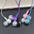 Earphones With Mic Built in In ear Earphone 3 5mm Colorful Headset Crack Earbuds Bass Earphones Pink