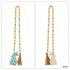 Easter Colorful Wooden Beads Hanging Garland With Plaid Print Rabbit Pendant For Easter Holiday Party purple rabbit