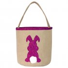 Easter Egg Basket For Kids Bunny Cotton Linen Tote Gift Bag Cute Rabbit Basket Bucket Bag Easter Decoration For Party Favor rose red