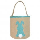Easter Egg Basket For Kids Bunny Cotton Linen Tote Gift Bag Cute Rabbit Basket Bucket Bag Easter Decoration For Party Favor sky blue