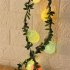 Easter Egg String Lights Colorful Cracked Shell Eggs Green Leaf Rattan String Lights Easter Day Decoration 1 5m 10 lights 2 x batteries