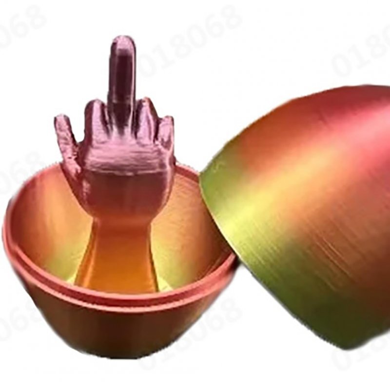 Easter Eggs 3D Printed Easter Surprise Eggs Creative Funny Middle Finger Easter Egg Ornament Easter Theme Favor For Home Office Desktops Decoration C red 6 x 12CM