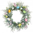 Easter Eggs Wall Hanging Decorative Wreath Simulation Floral Garland For Front Door Wall Window Decor as shown in the picture