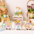 Easter Gnome Wooden Ornament Desktop Sculpture Ornament Home Decorate Crafts Easter Decoration Supplies Raise a fork