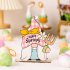 Easter Gnome Wooden Ornament Desktop Sculpture Ornament Home Decorate Crafts Easter Decoration Supplies Raise a fork