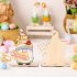 Easter Gnome Wooden Ornament Desktop Sculpture Ornament Home Decorate Crafts Easter Decoration Supplies Raise a fork