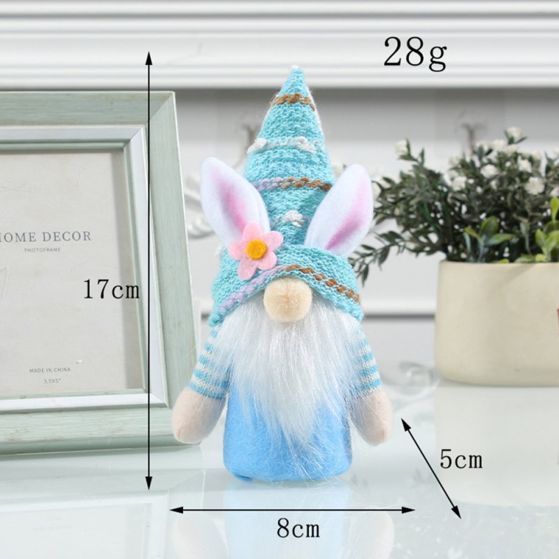 Easter Handmade Faceless Doll Hanging Ornaments With Lights Easter Decoration Supplies Home Decor blue