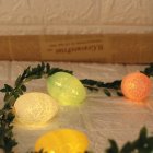 Easter Lights, Easter Lights String With Timer, 10 LED Beads, 2800k Color Temperature, IP43 Waterproof, Led Light, Manual Egg String Lights Decorations For Entrance Green leaf rattan egg style