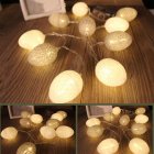 Easter Lights String, Easter Lights With IP42 Waterproof Battery Box, Led Light Pastel Egg String Lights Decorations For Easter Party Fireplace White and gray