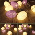 Easter Lights String, Easter Lights With IP42 Waterproof Battery Box, Led Light Pastel Egg String Lights Decorations For Easter Party Fireplace White and purple