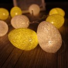 Easter Lights String, Easter Lights With IP42 Waterproof Battery Box, Led Light Pastel Egg String Lights Decorations For Easter Party Fireplace White and yellow series