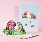 Easter Rabbit Eggs Greeting Cards With Envelope Handmade 3d Children Pop Up Card Happy Easter Gift Easter eggs
