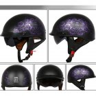 Retro Helemt Half Face Motorcylce Hat FRP Prince <span style='color:#F7840C'>Helmet</span> Sub-black deep purple rose XXL