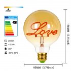 Edison Lamp Retro Edison Love Letter Bulb Creative Golden Warm Light Glass Chandelier Desk Lamp