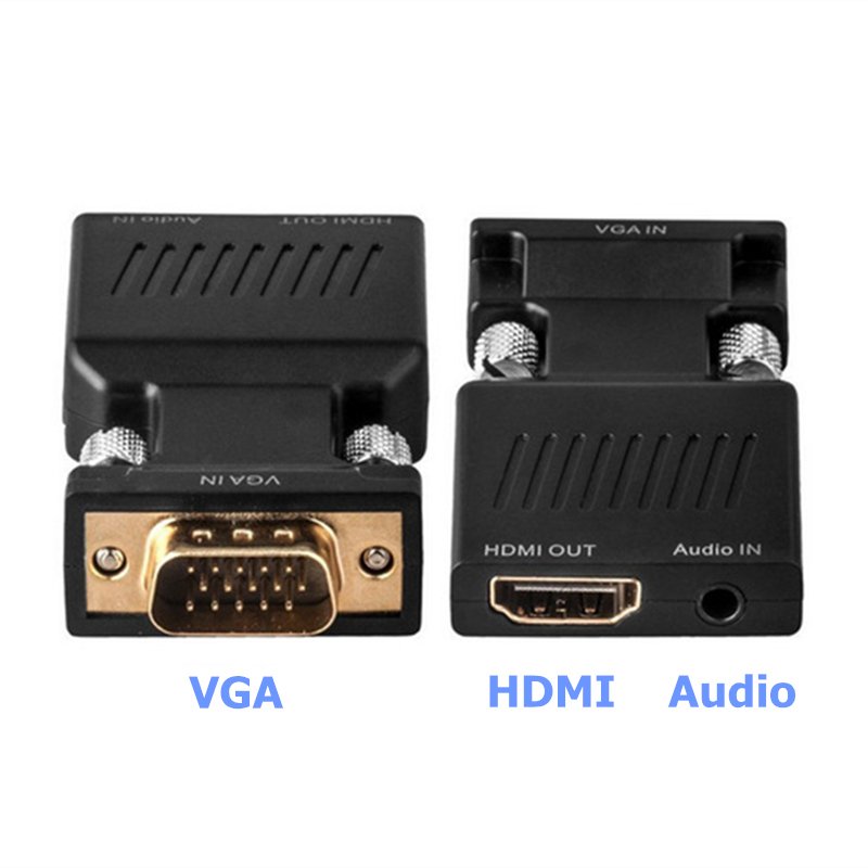 VGA Male to HDMI Female Adapter with Audio Adapter Cables 1080P for HDTV Monitor Projector 