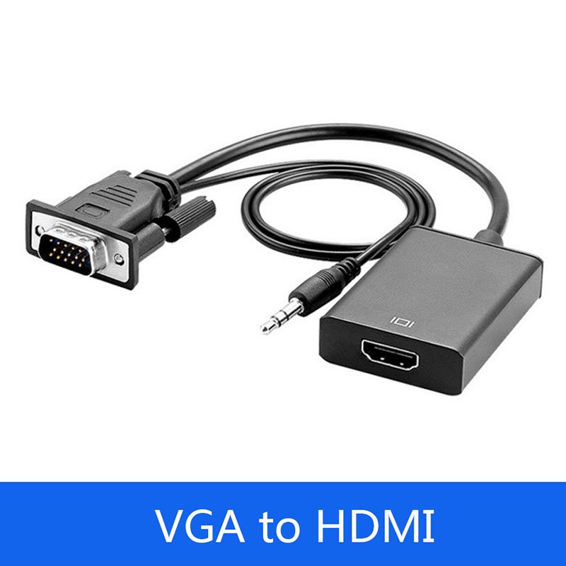 VGA Male to HDMI Female Adapter Converter Cable With 3.5 mm Audio Output 1080P VGA to HDMI for PC laptop to HDTV Projector PS4 