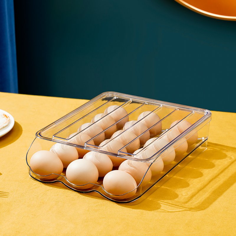 Egg Holder Automatic Rolling Egg Holder Rolling Egg Holder Dispenser Automatically Refrigerator Rolling Egg Container Space Saving Egg Holders Tray