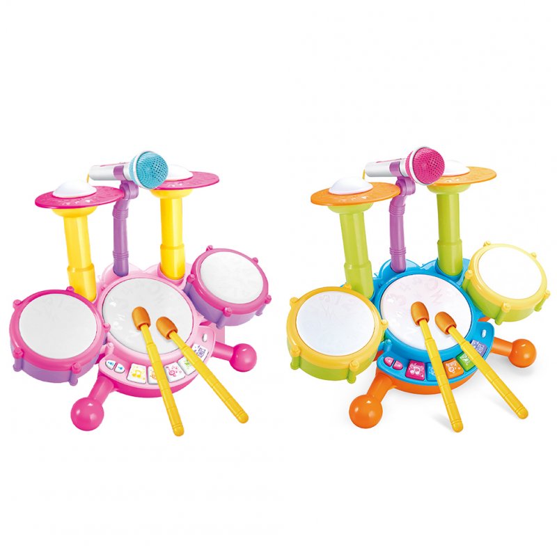 Kids Drum Set For Toddler Musical Toys With Microphone Drum Sticks Musical Instruments Playset For Boys Girls Gifts 