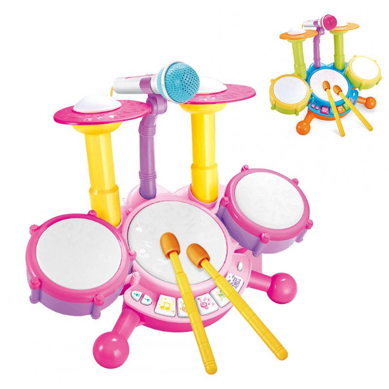 Kids Drum Set For Toddler Musical Toys With Microphone Drum Sticks Musical Instruments Playset For Boys Girls Gifts 