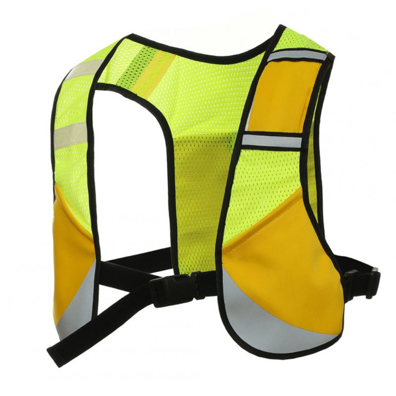 Elastic Multifunction Reflective Vest for Night Riding Running Sports yellow