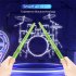 Electric Air Drum Set With Drumsticks Audio Adapter Pedals Audio Cable Electronic Drums Set Portable Drum Machine blue
