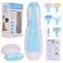 Electric Baby Nail Trimmer With Led Front Light 6 Grinding Pads Multi functional Adjustable Nail Polishing Care Clippers blue