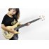 Electric Bass Guitar features 24 frets  two single coil pickups and two adjustable volume and tone knobs is perfect for playing the anthem of your people
