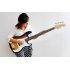 Electric Bass Guitar with Single Pickup  21 Frets and Basswood finish   This is the perfect bass guitar for beginners or use it as a practice instrument